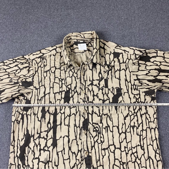 Vintage 80s Camouflage Trebark Camo Brown Hunting Pocket Polo Shirt Men’s Sz XL - Picture 12 of 12